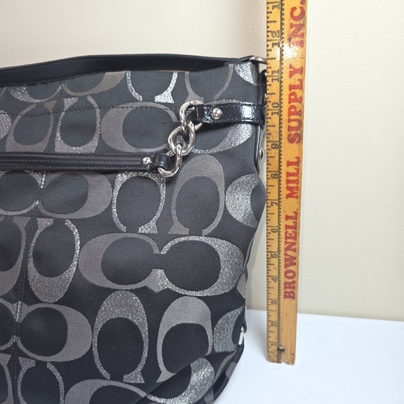 Y2K COACH Gallery Signature 3 Color Lurex Tote Bag Black/Silver No. H1193-F18003 - Picture 3 of 8